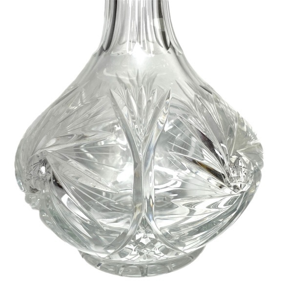 Vintage Cut Glass Decanter Pinwheel Hobstar Pattern - Picture 3 of 6